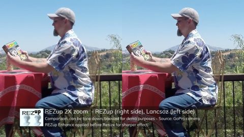 Demo 2x Lanczos Versus Rezup 480x270