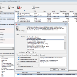 Sanitizing Unused Disk Space Killdisk8