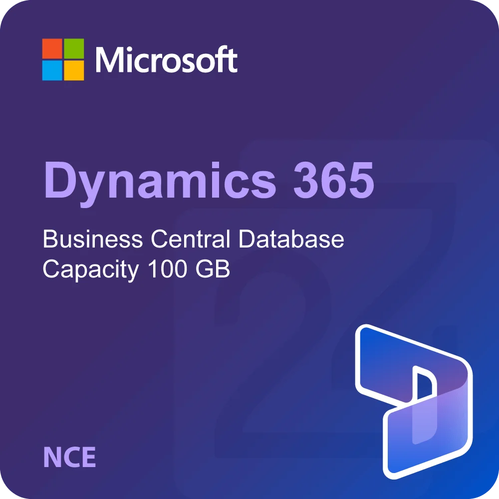 Microsoft Dynamics 365 Business Central Database Capacity 100 GB NCE
