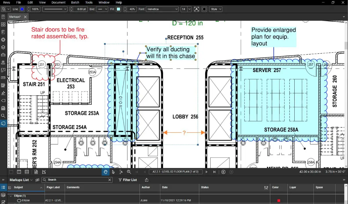 Bluebeam With Architectural Plan