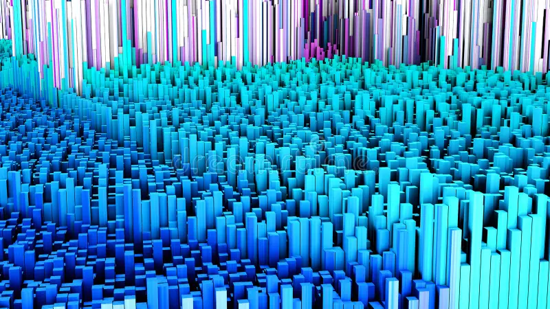 D Illustration Abstract Macro Render Structure Made Millions Columns Colored 70446320