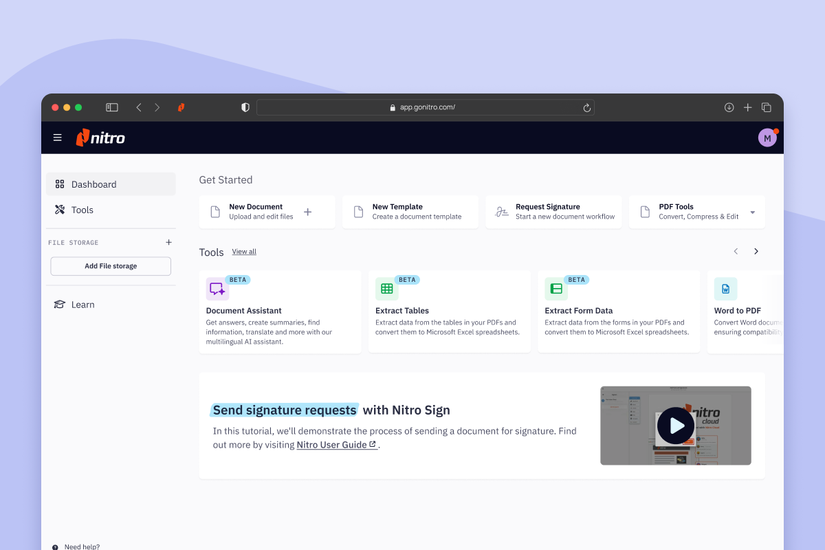 Card Page Previews Nitro Workspace