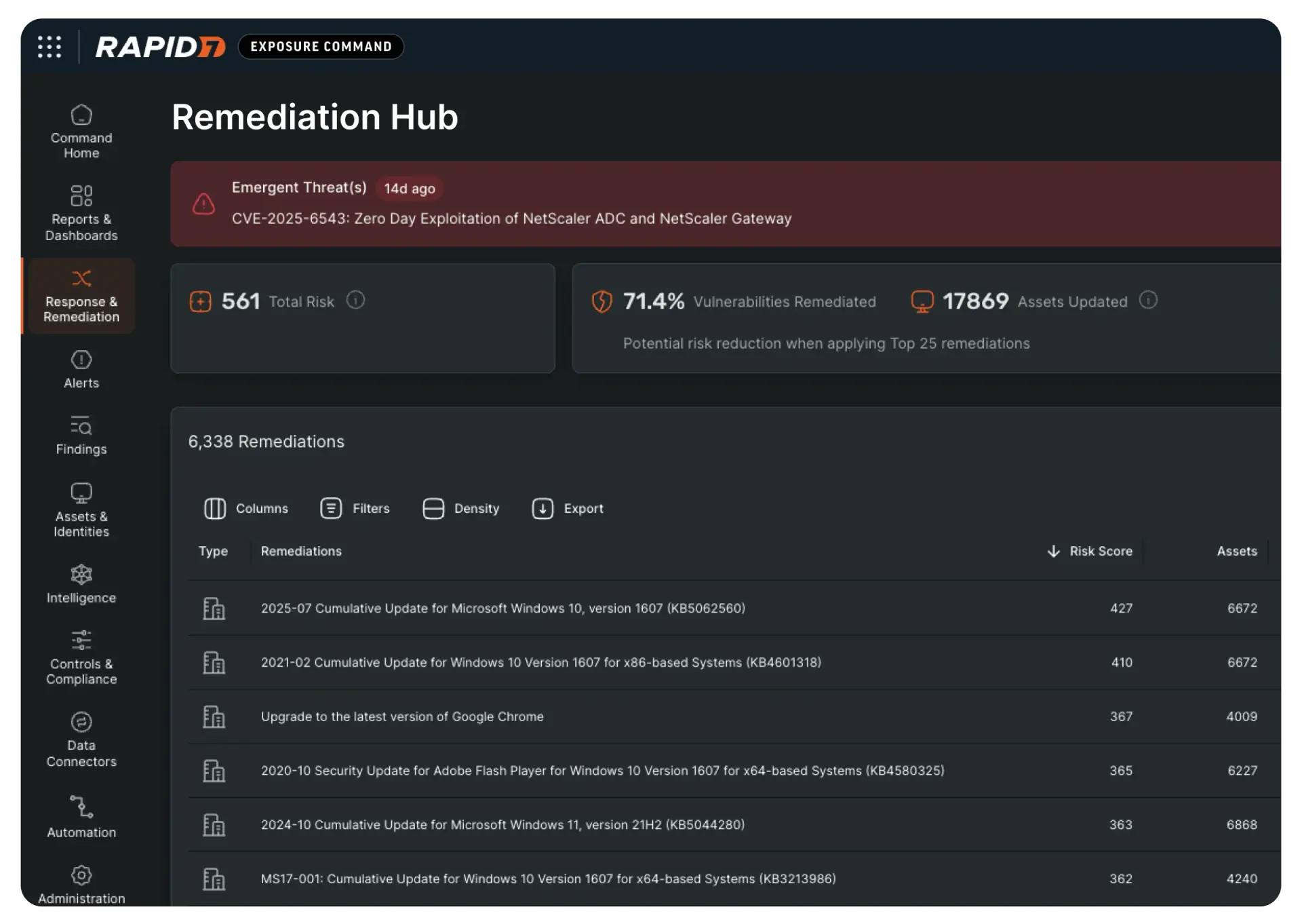 Rapid7 Vuln Mgmt Exposure Command Remediation Hub